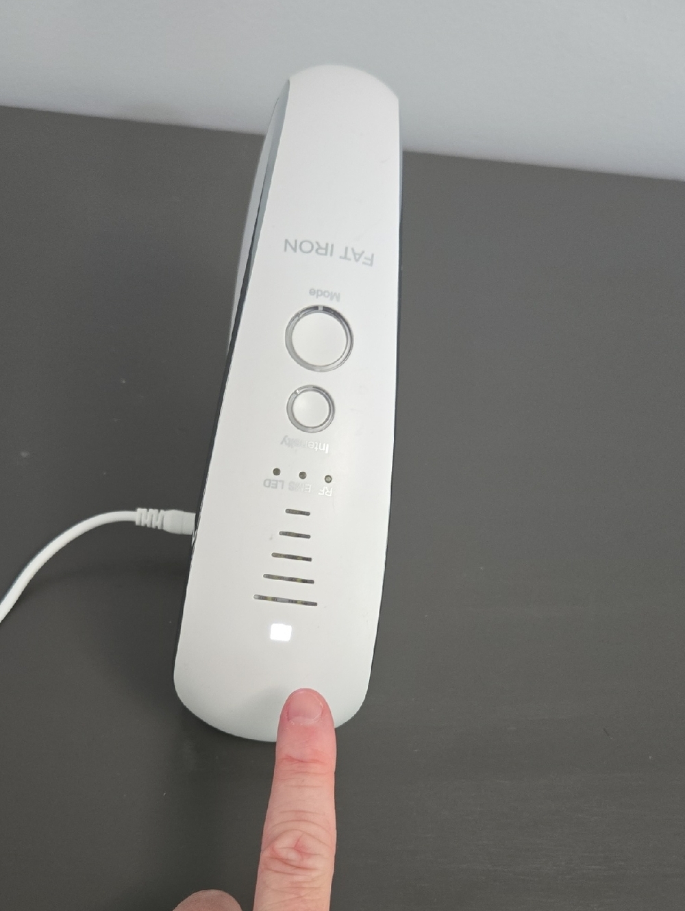 White Flat Iron Lamp With Touch Button